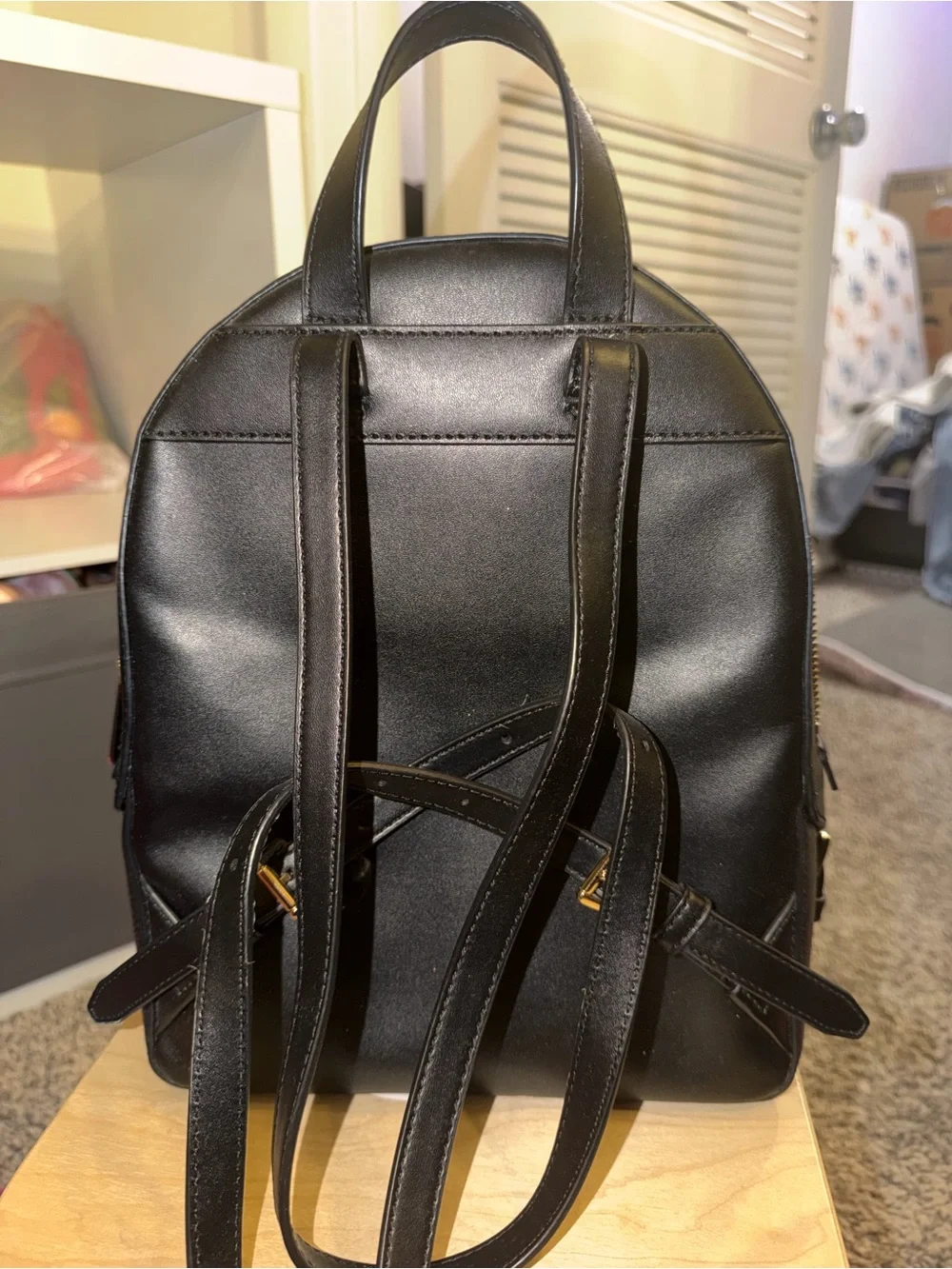 MOVING SALE Michael Kors Black Pebbled Leather Backpack Gold Hardware